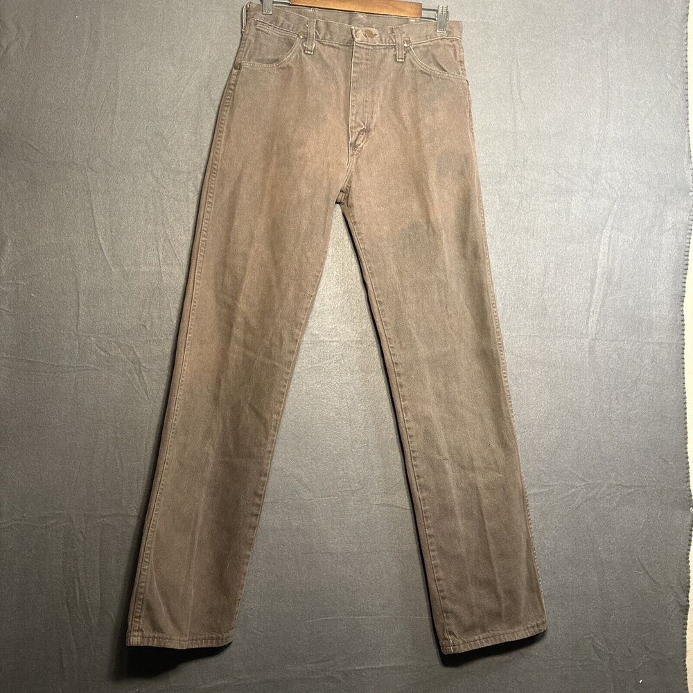 Vintage 70s Wrangler 13MWZ Cowboy Cut Jeans Sz 31x34  Black Whiskey Brown